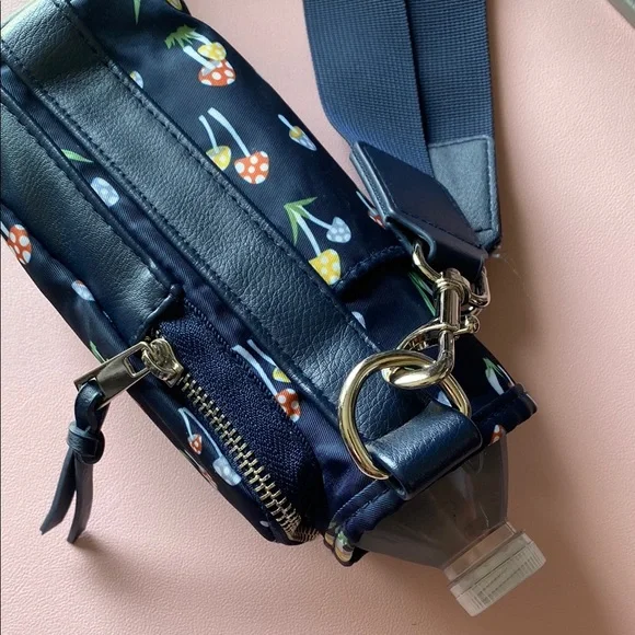 Mushroom Print Navy Crossbody Bag - Picture 2 of 6